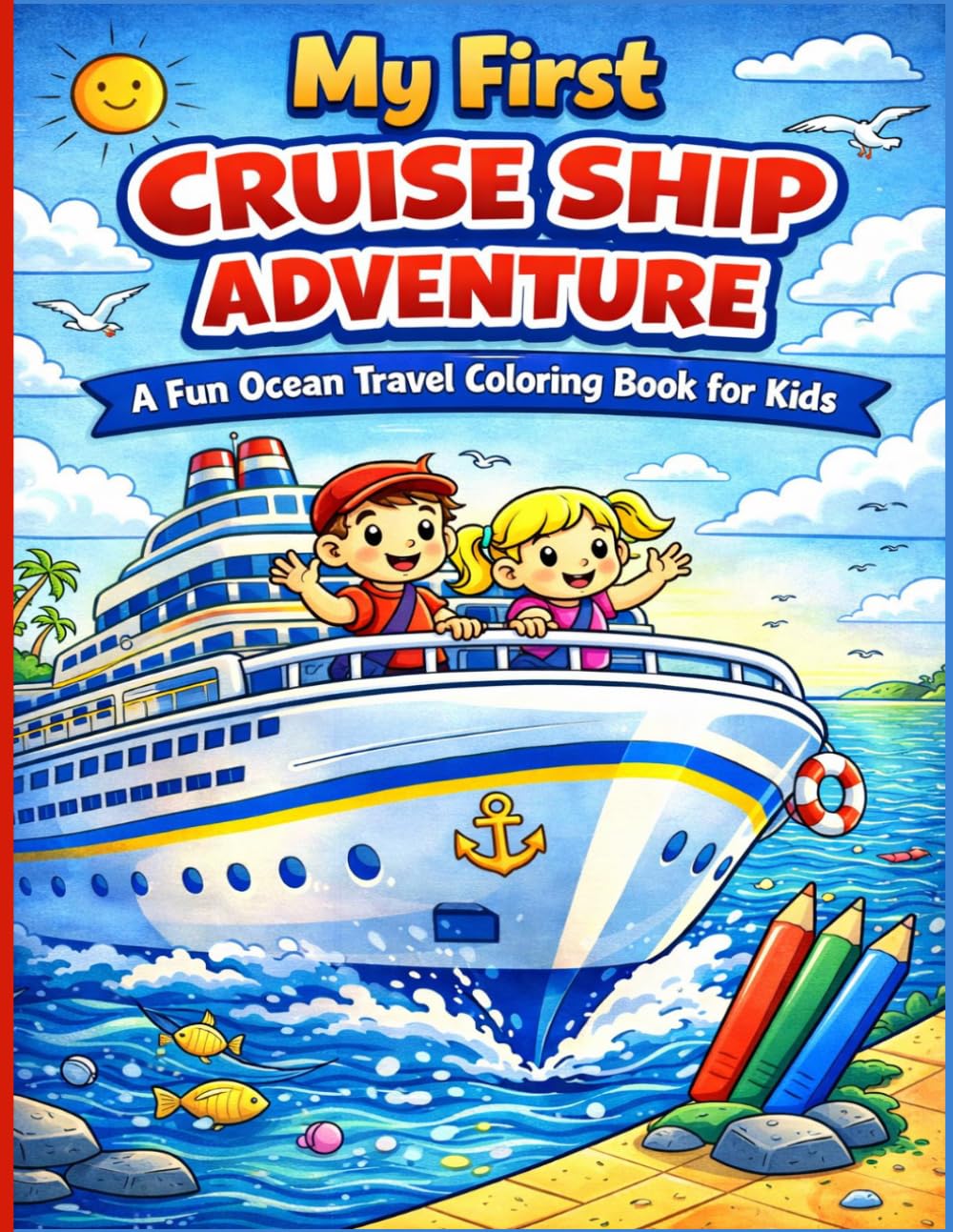 My First Cruise Ship Adventure: A Fun Ocean Travel Coloring Book for Kids: Big simple designs, bold lines, and adorable cruise ship adventures with kids, luggage, and ocean fun for ages 3–8