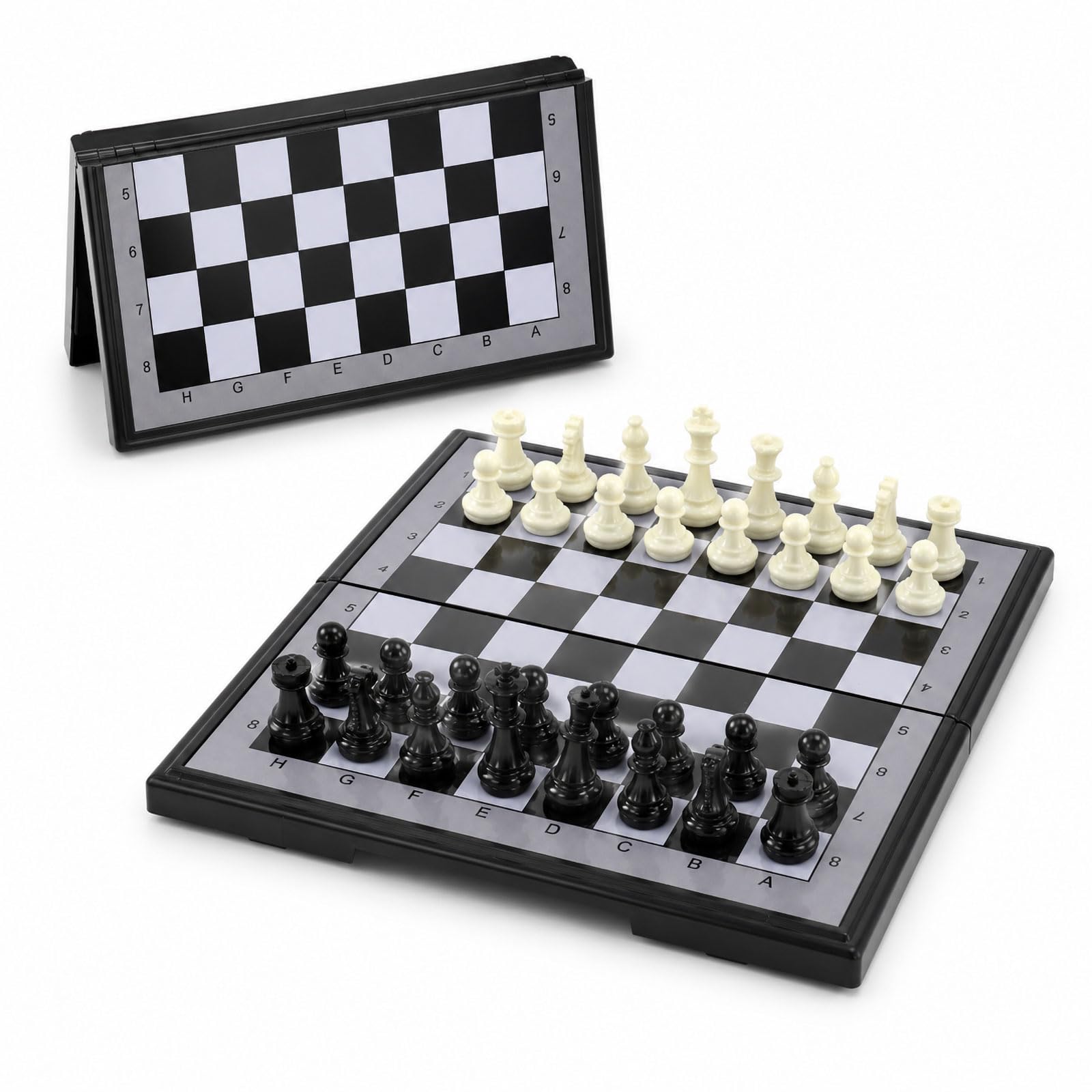 Magnetic Chess Set, Folding Chess Board with Storage