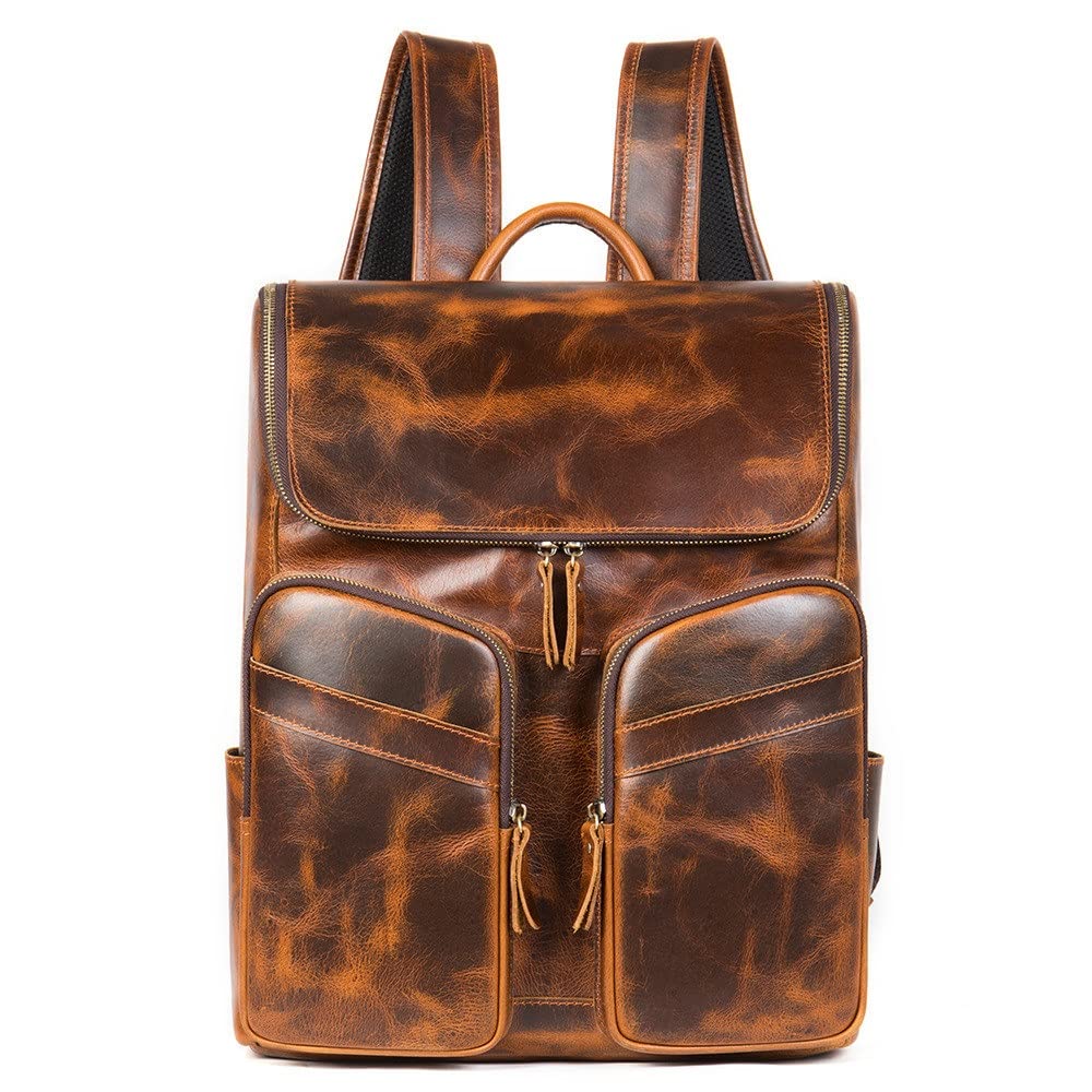 ZSEDP 1pcs Backpack Men's Business Travel Travel Backpack Retro Handbag College Style Bag (Color : D, Size : 41 * 32 * 13cm)