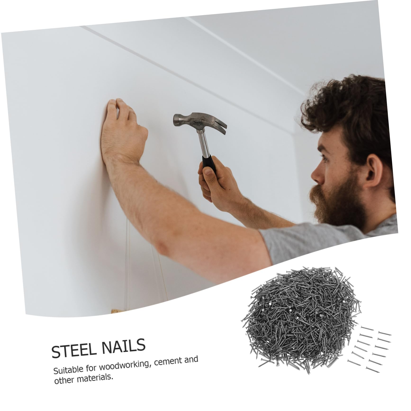 Alipis Kit Chiodi in Inossidabile Punta Perno per e Calcestruzzo Chiodi Resistenti e Leggeri per Lavori Finitura Confezione da Uso Professionale