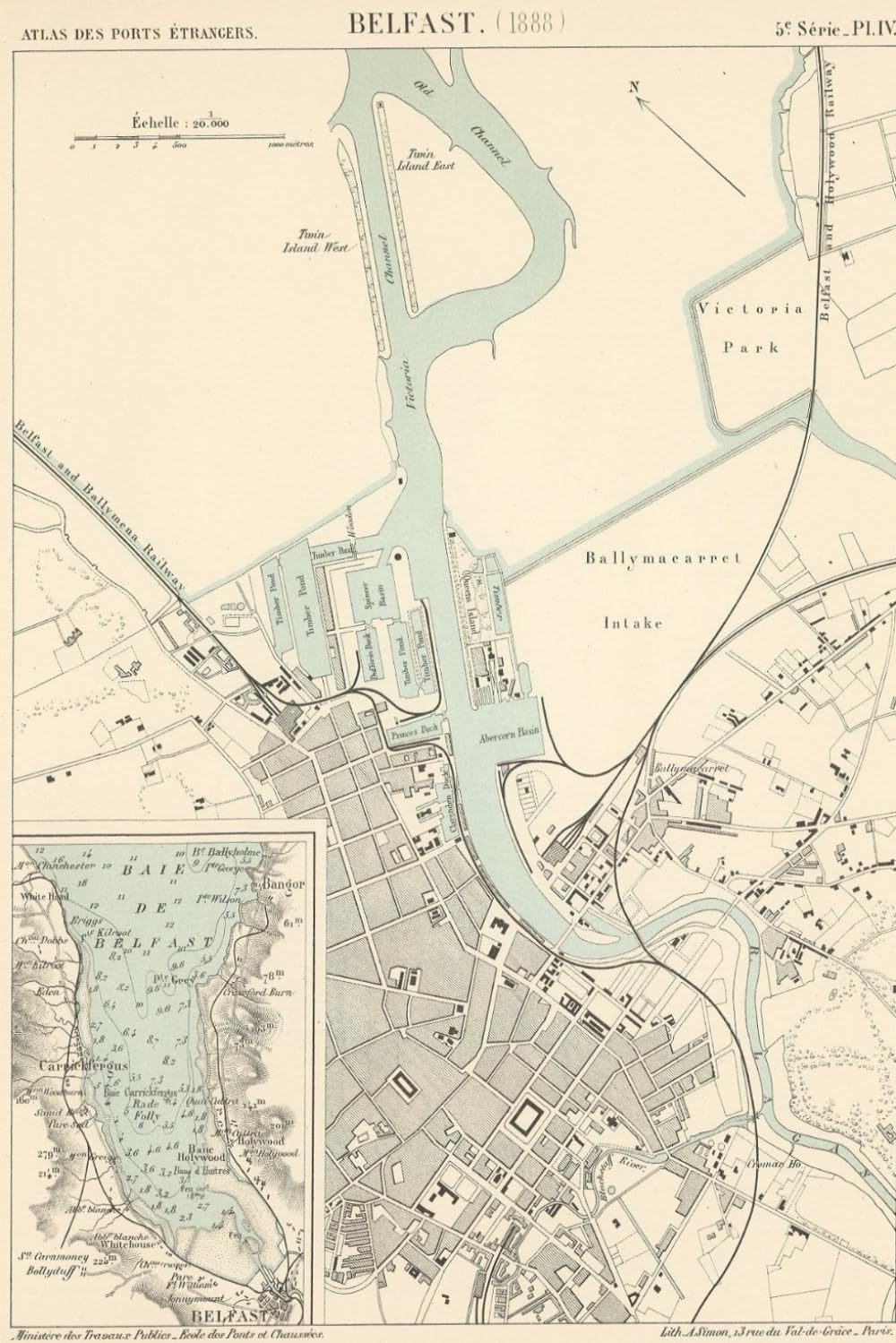 Belfast Map Journal Vintage 1888 Map of Belfast Notebook Amazon.co.uk