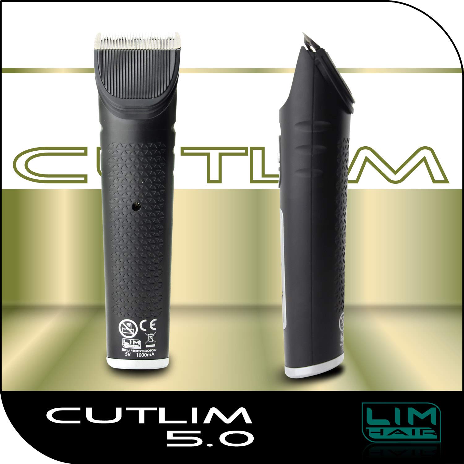 Máquina digital de corte de cabello LIM HAIR CUTLIM 5.0, para cabello, barba y cuerpo. Diseño PROFESIONAL. 4 alturas de corte, 4 peines alza, 5 velocidades, Batería Litio, Display.