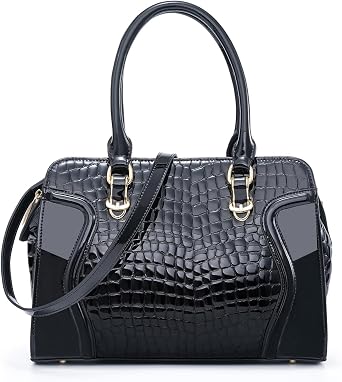 Genuine Leather Tote Bag for Women, Large Womens Crossbody Bag, Black Handbag Leather Purses for Women
