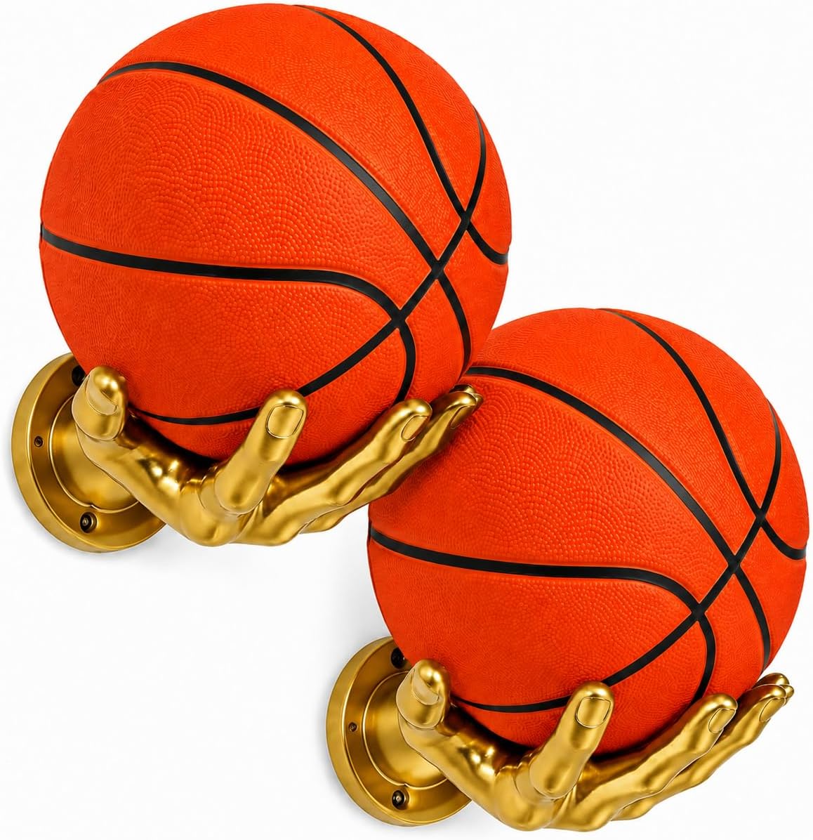 Basketball Holder Wall Mount Set of 2,Soccer Football Display Ball Storage