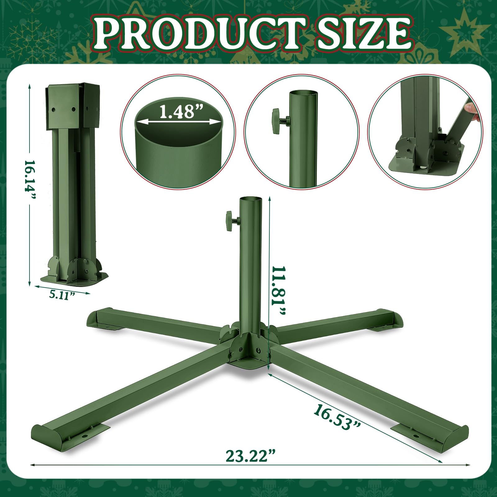 Christmas Tree Stand 34 Inch Heavy Duty Artificial Christmas Tree Base