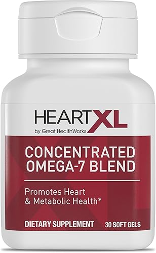 HeartXL Omega-7 Blend Apoyo a la salud cardiovascular - Promueve el metabolismo saludable - Suplemento de salud cardíaca sin gluten - 30 geles suaves