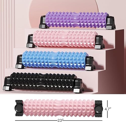 Miniatura 6 de Rodillo de espuma portátil con ventosa para masaje muscular y terapia de puntos de activación de dientes de sierra (azul)