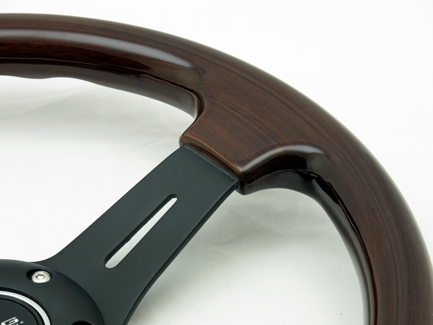 NRG Innovations ST-015-1BK Classic Wood Grain Wheel (330mm, 3 spoke center in matte black)