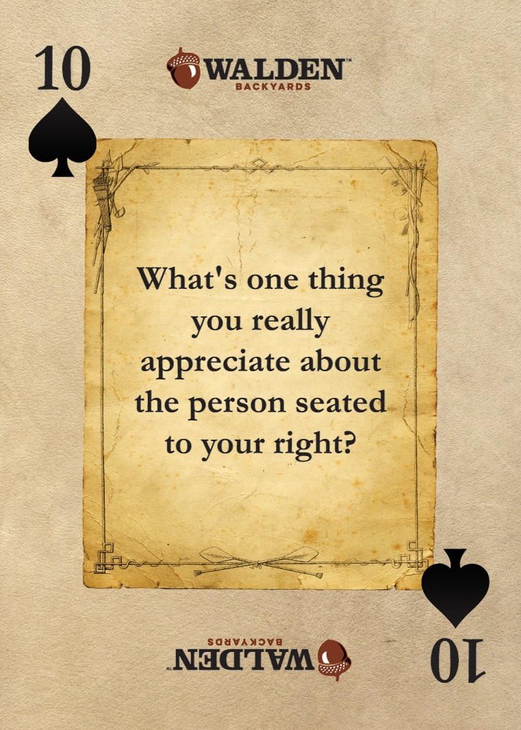 Walden Conversation Starters Fire-Side Chats Sparking Great Conversation Around the Fire - Standard Playing Cards for All Card Games with Free Limited Edition Koozie