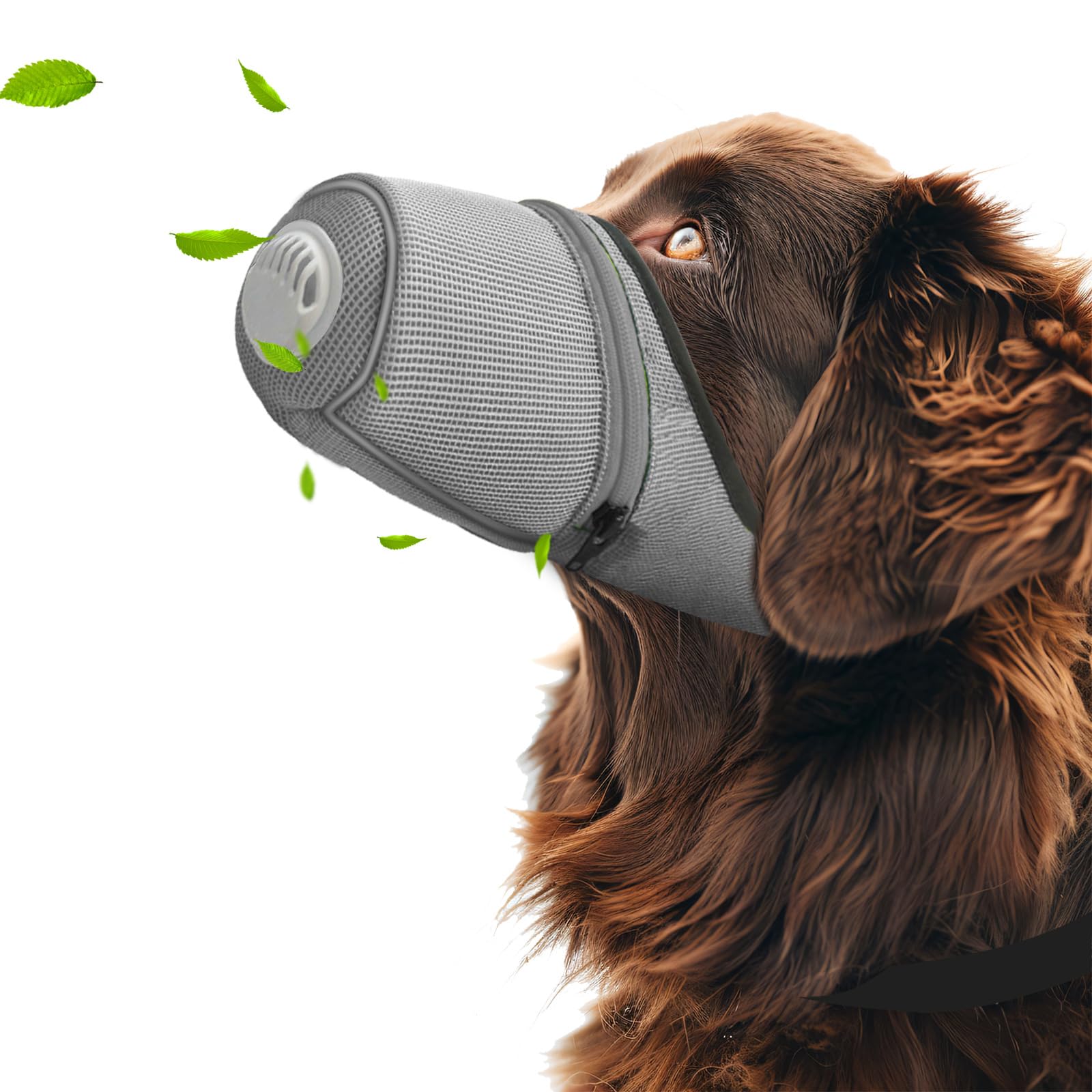 Hunde-Luftfiltermaske, wiederverwendbar, atmungsaktiv, Anti-Smog-Atemschutzmaske für große und kleine Hunde, verstellbares Design für Komfort und Passform