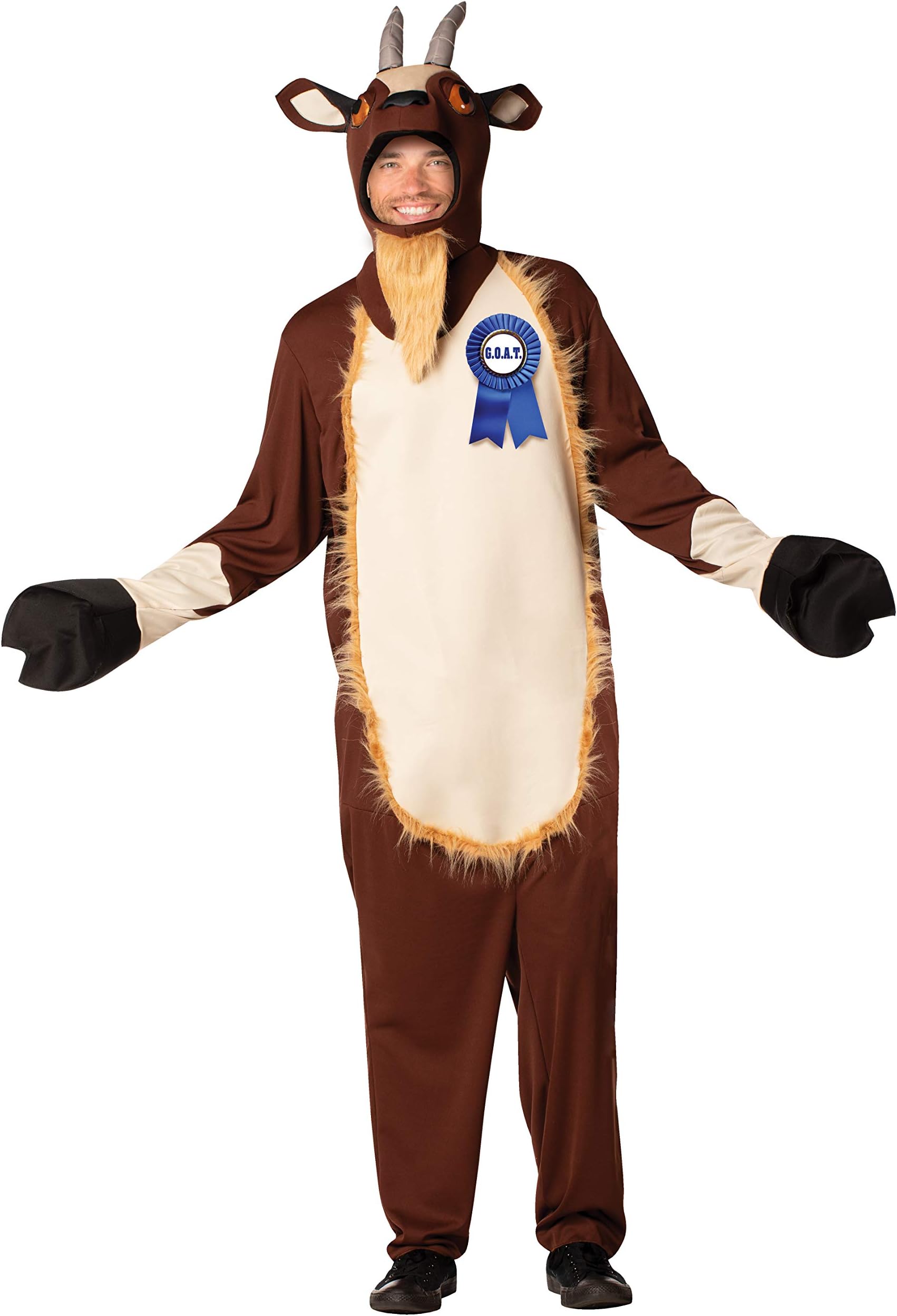 Rasta Imposta The Goat Animal Halloween Its The Greatest of All Time Adult Costume, One Size Brown