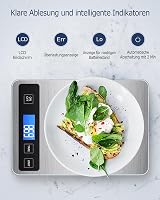 Drcowu Digitális Konyhai Mérleg 15kg - Vízálló LCD Kijelzős Ételmérleg 1g Pontossággal, Rozsdamentes Acél, Érintőgombos Tára Funkcióval 7