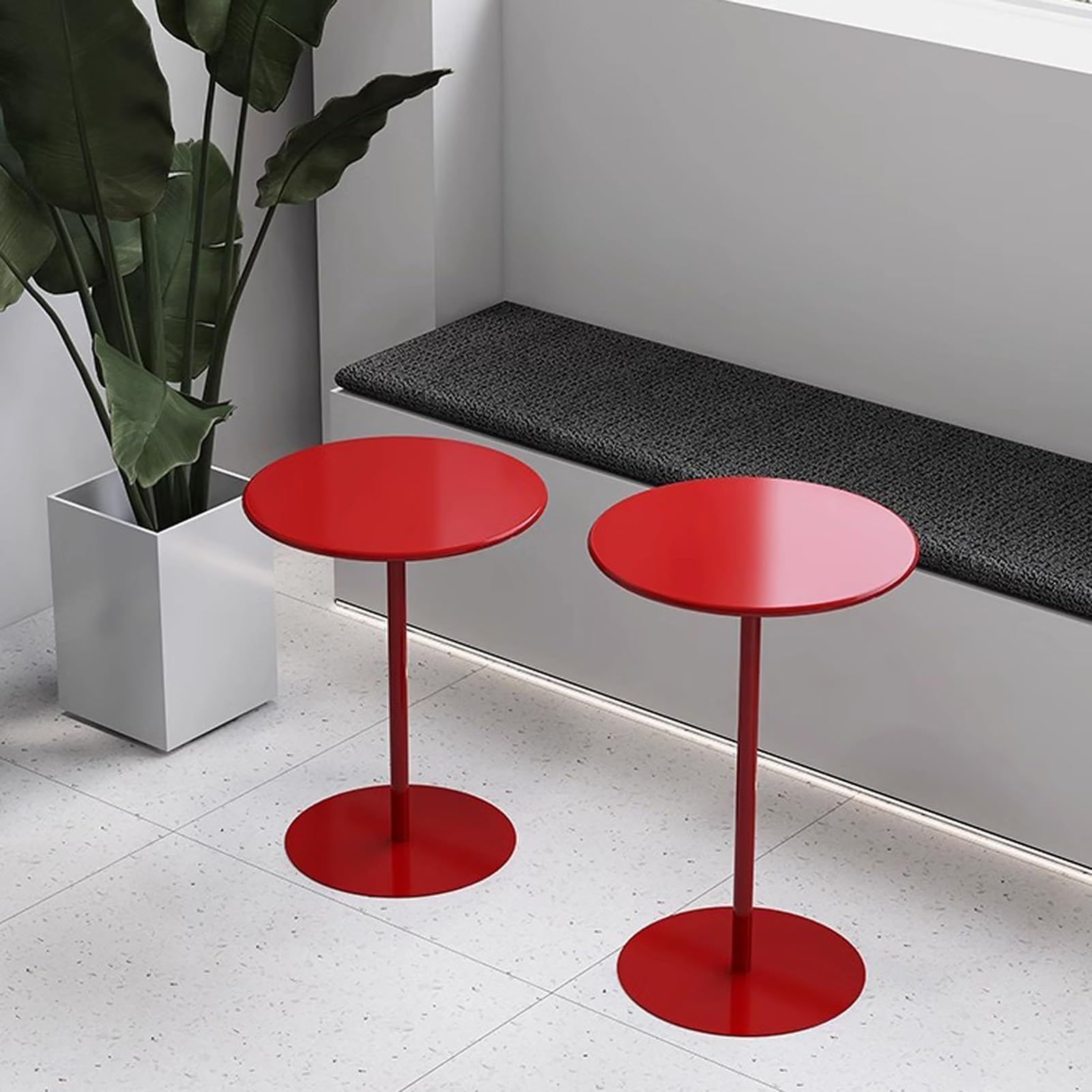 Table de bar ronde avec base en métal robuste – Table de pub moderne pour cuisine, salle à manger, bistrot et cocktails