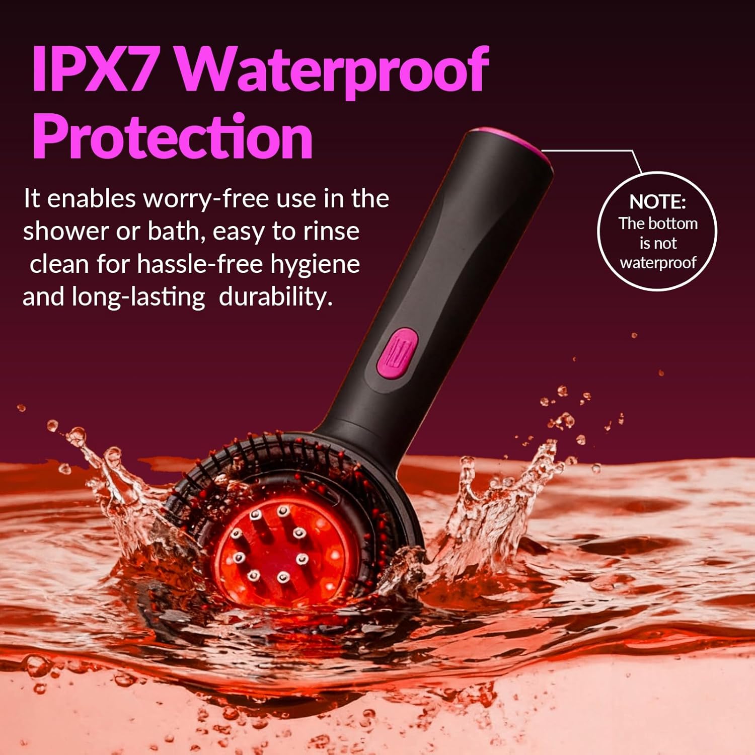 Electric Scalp Massager Red Light-scalp massager with red light therapy with 850nm,smart scalp massager with red light dual use for dry&wet hair,supports hair serum application,3 Modes selection,gift