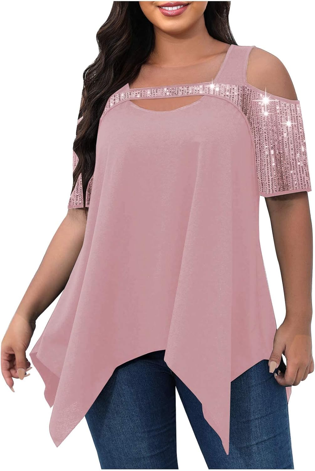 Plus Size Tops for Women Cold Shoulder Sexy Tops Liberia Ubuy