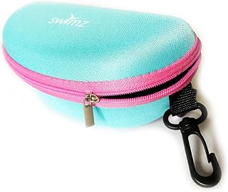Swimz Swimming Goggle Case - Blue / Pink - Semi Rigid Swimming Goggle storage case