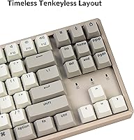 Vista 7 de Keychron K8 - Teclado mecánico inalámbrico Bluetooth con diseño sin llave de 87 teclas para Mac Windows, teclado multitarea con cable USB