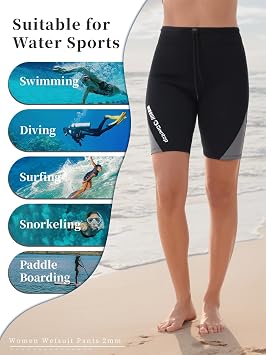 Owntop Neoprene Shorts 2MM | Wetsuit Pants Womens & Mens | Adjustable Waistband | Lightweight & Flexible | All Watersports - Surfing, Snorkeling, Swimming