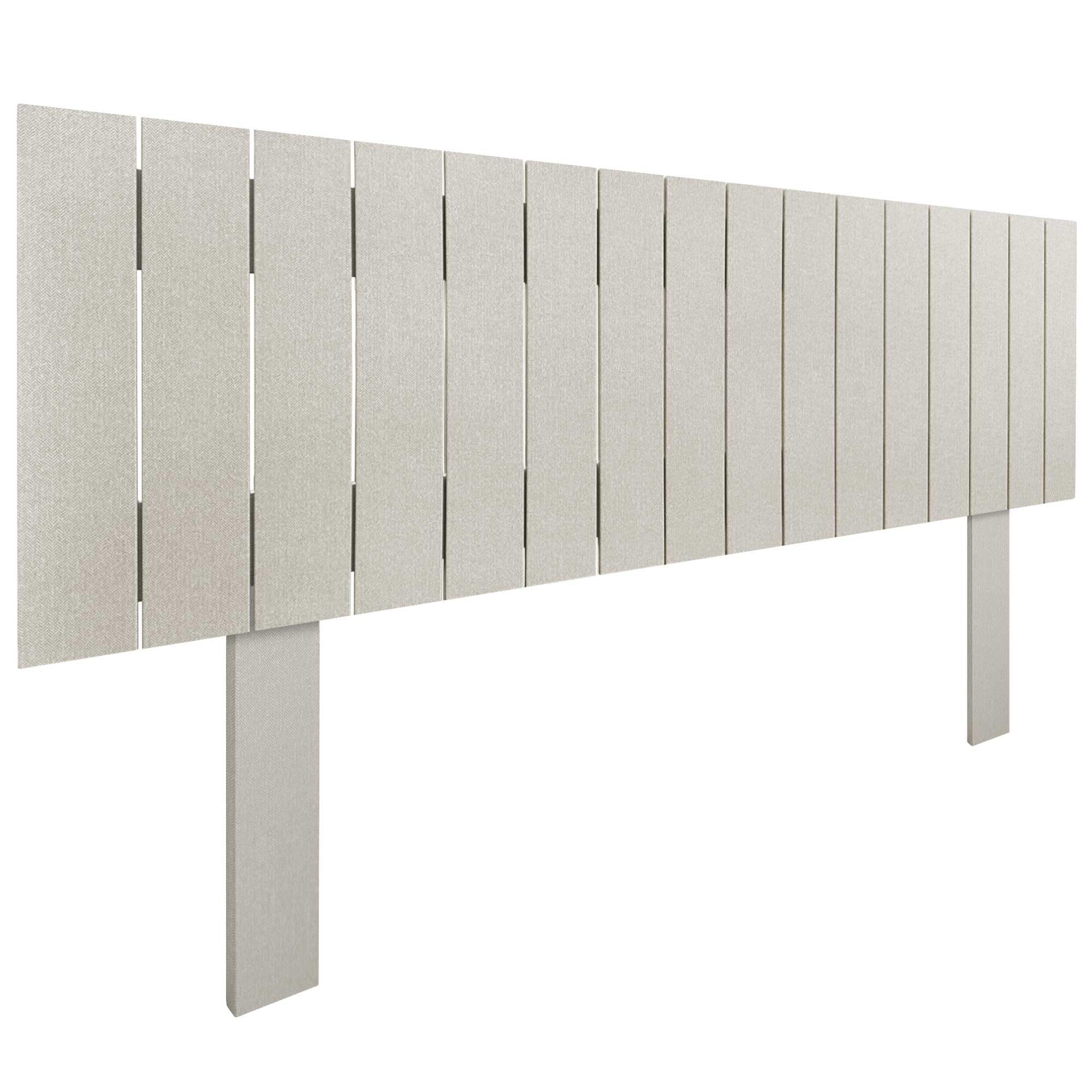 DHOME Cabecero de Madera reciclada DM con Patas Estilo Palet Vertical Cama Palets Herrajes incluidos (135cm, Espigas Beige)