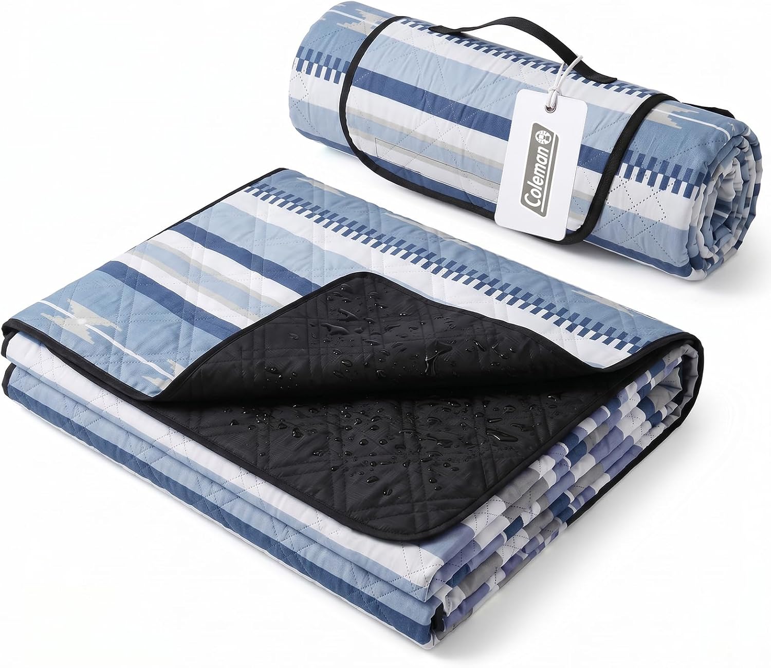 Coleman Water Resistant Blanket – 80"x80" Large Foldable and Portable Outdoor Mat for Home and Travel (Blue)