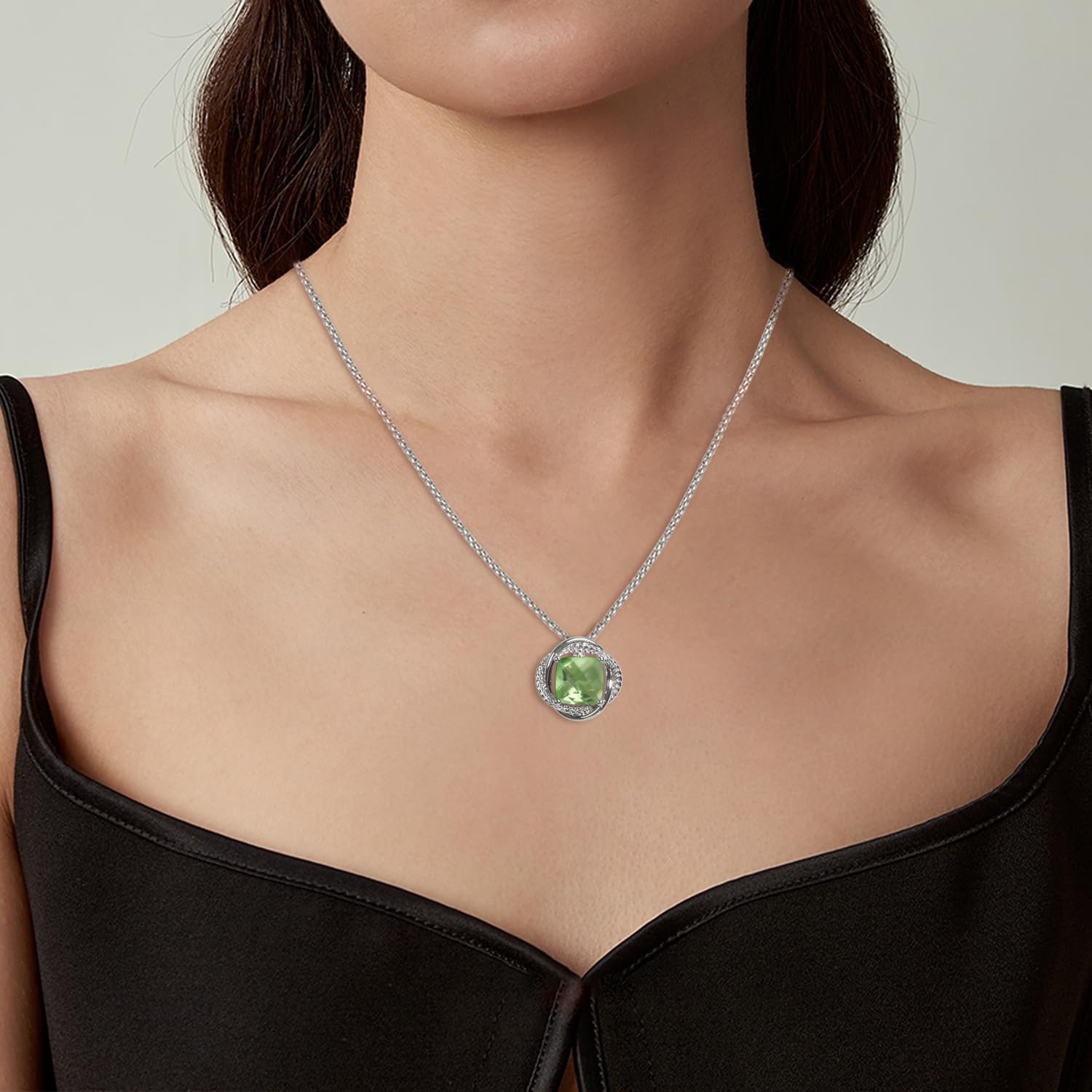 Designer Jewelry Inspired 11MM Cubic Zirconia Pendant Necklace for Women Fashion Clothing Accessory