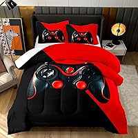 Vista 14 de AILONEN Juego de edredón de videojuegos para adolescentes y niños, juego de ropa de cama de videojuegos, edredón de videojuegos, juego de cama