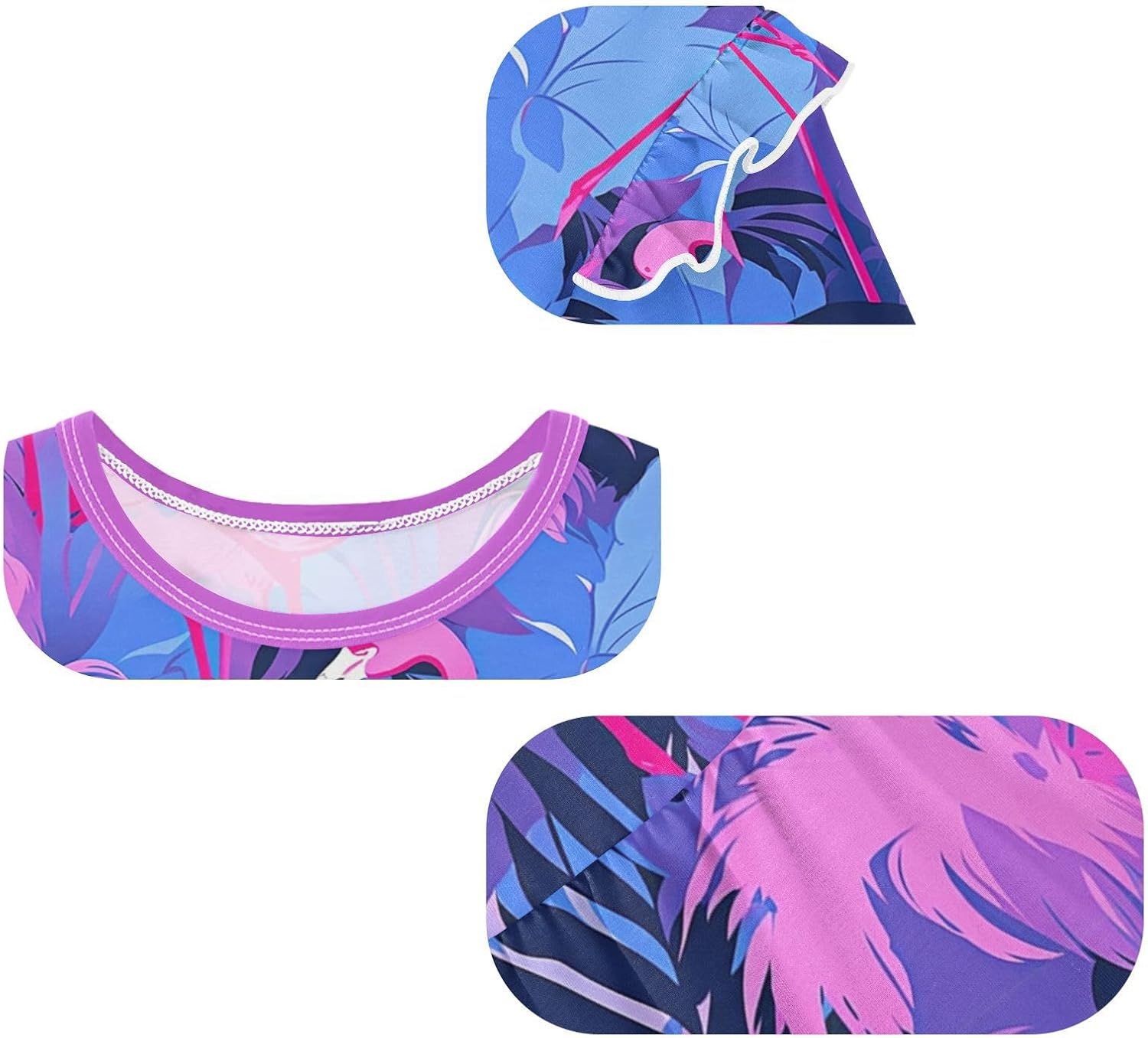 visesunny Toddler Clothes for Girls Pink Flamingo Long Sleeve Fall Shirts Cotton Top with Ruffle Collar