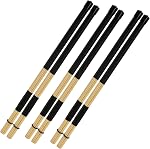 YOUEON 3 Paire 16 Bambou de pouce Bombardes, 5A Bâtons de tambours de jazz construits de 19 Bamboo Dowels, Rods Drum Brosses pour Jazz, Folk, Small Lieu et Performance Acoustique, Rouge