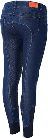 HORZE Allison Kids Denim Silicone Full Seat Riding Breeches
