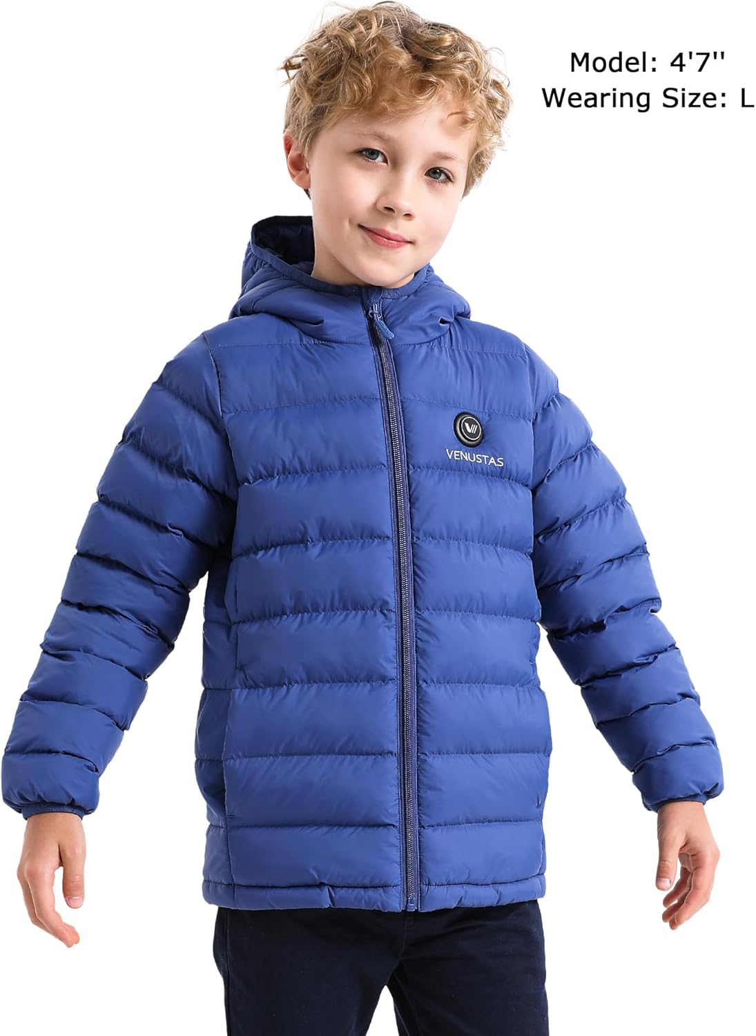 Venustas Boys Heated Jacket with Battery Pack, Kids Lightweight Electric Puffer Coat - Image 4