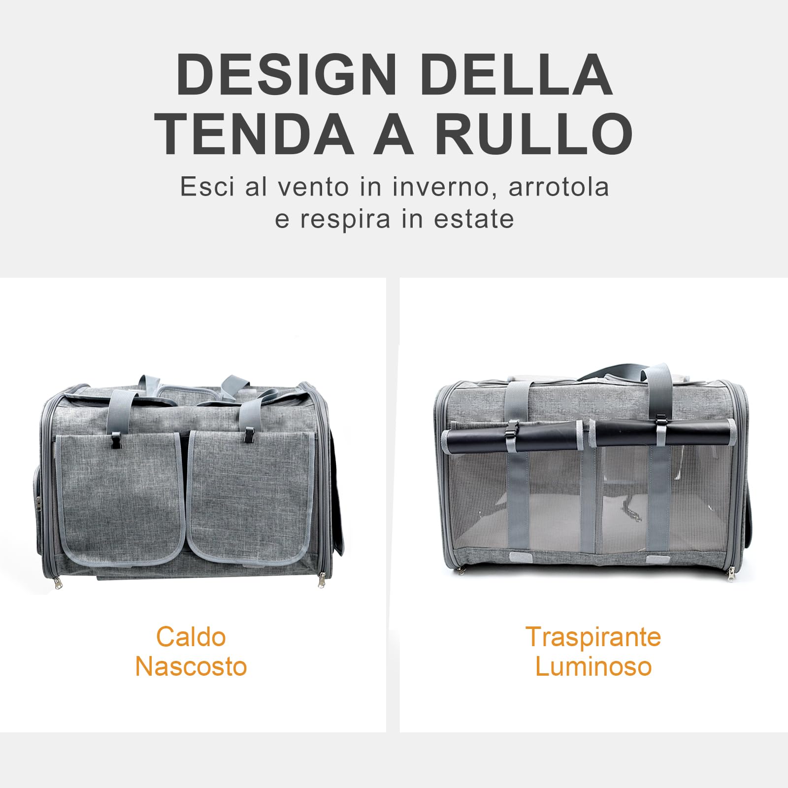 Trasportino Doppio per 2 Gatti con Ruote – 2-in-1 Grande Trasportino Trolley per Due Gatti, Tessuto Traspirante e Antigraffio – Ideale per Viaggi in Auto,Veterinario (53Lx44Bx33H cm)