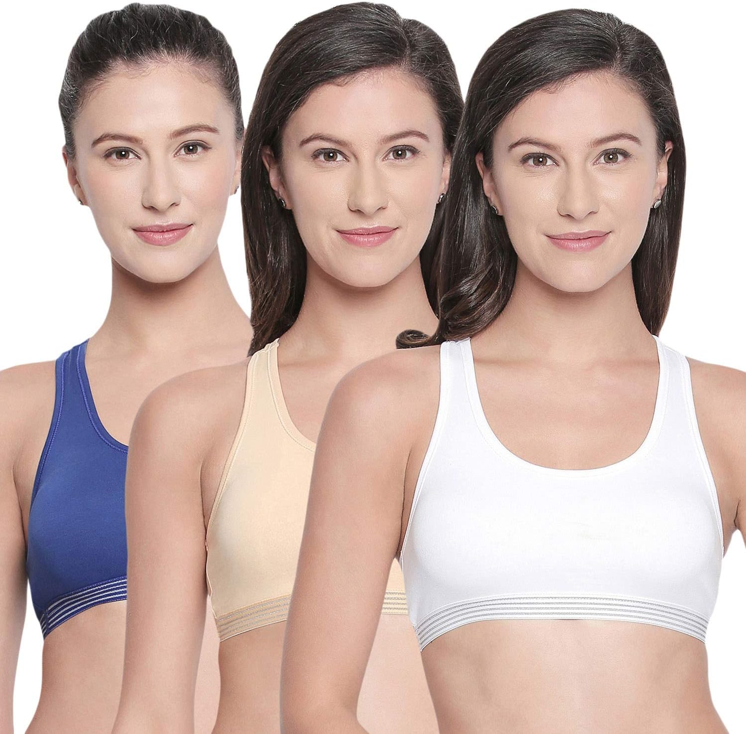 BODYCAREWomen's Cotton & Spandex Non Padded Non-Wired Sports Bra