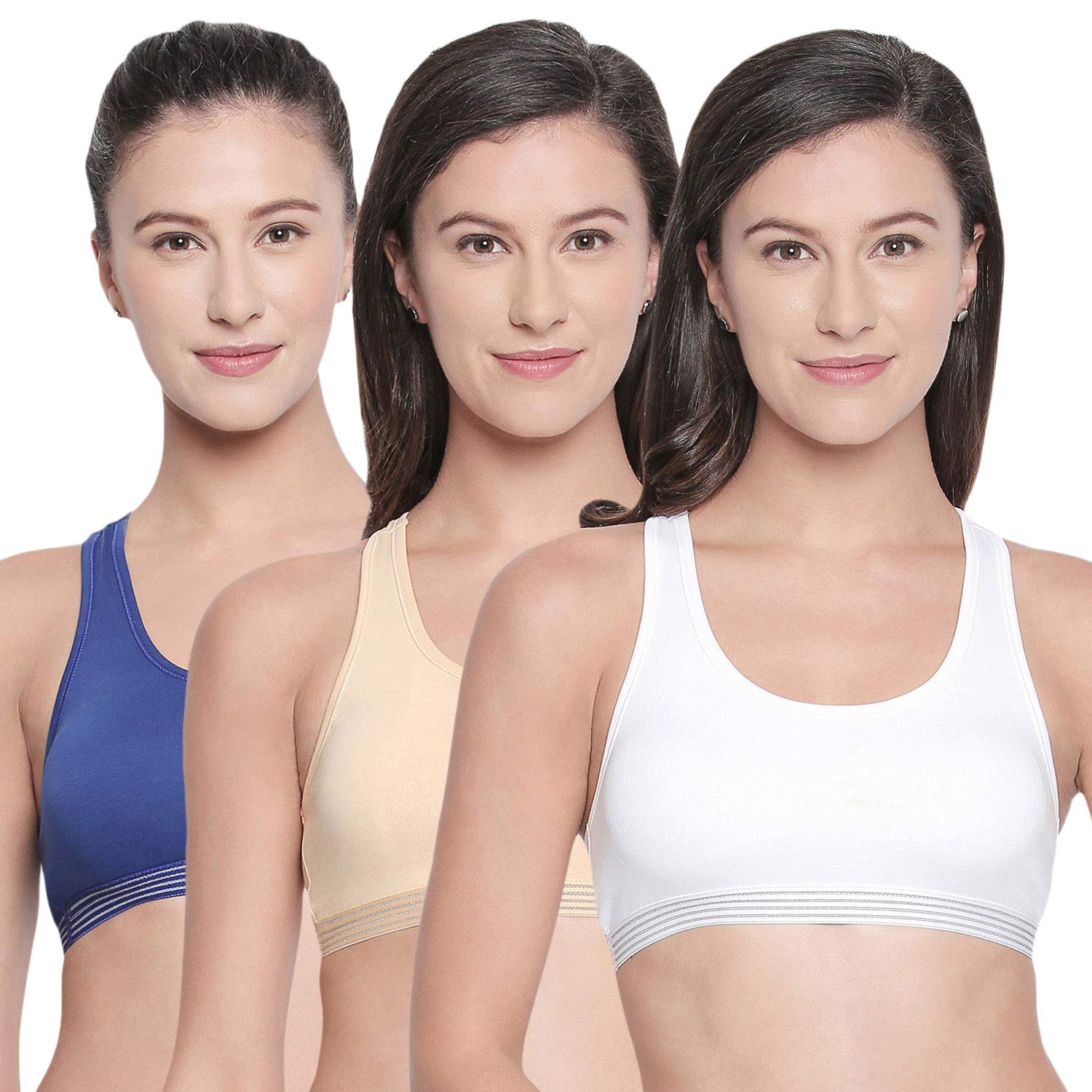 BODYCAREWomen's Cotton & Spandex Non Padded Non-Wired Sports Bra