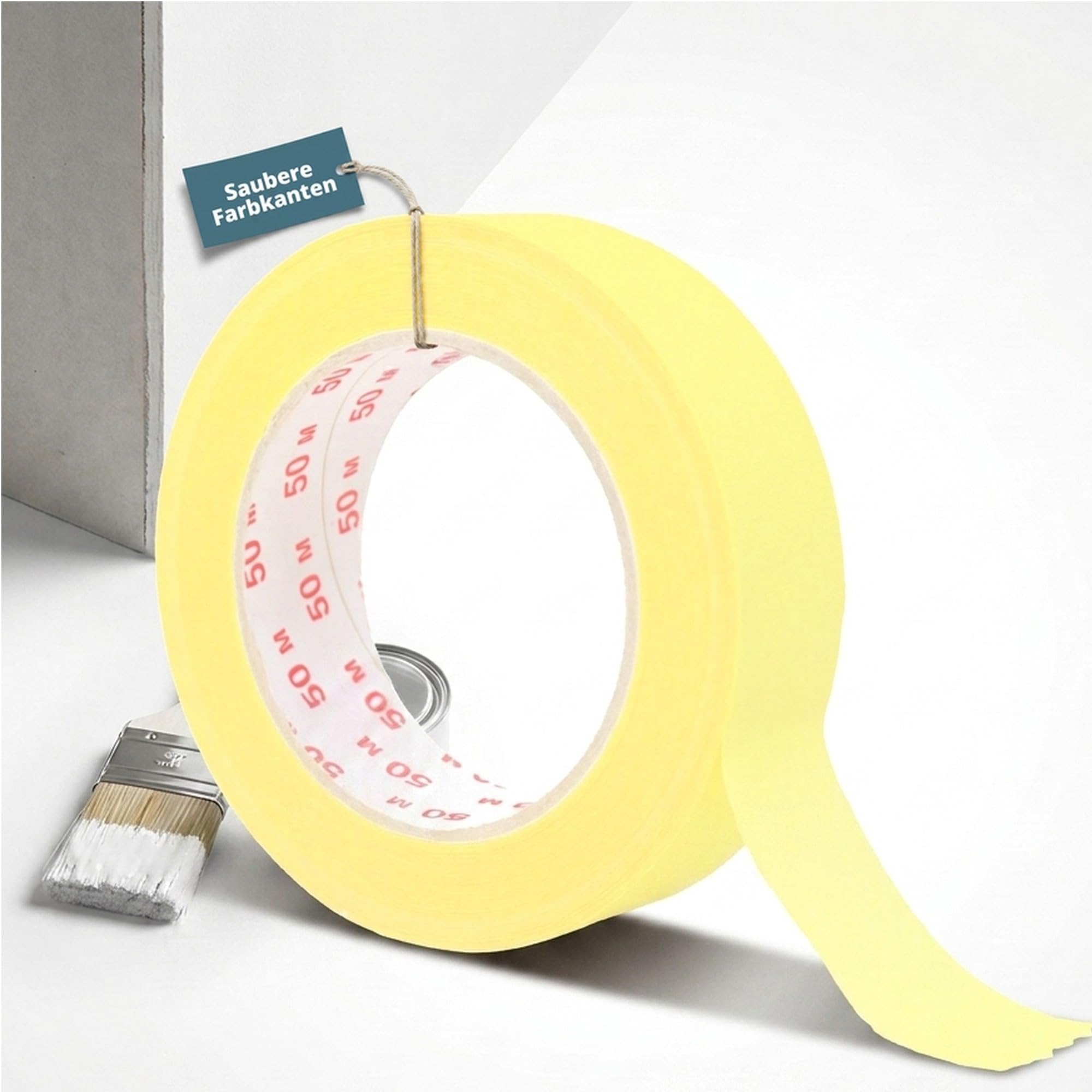 Lot de 64 rubans de masquage ou de peinture pour travaux professionnels, 50 m x 30 mm