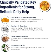 Vista 3 de DOCTORS' PREFERRED GlucoGold con berberina, canela concentrada, cromo, extracto de hoja de banaba (90 tabletas)