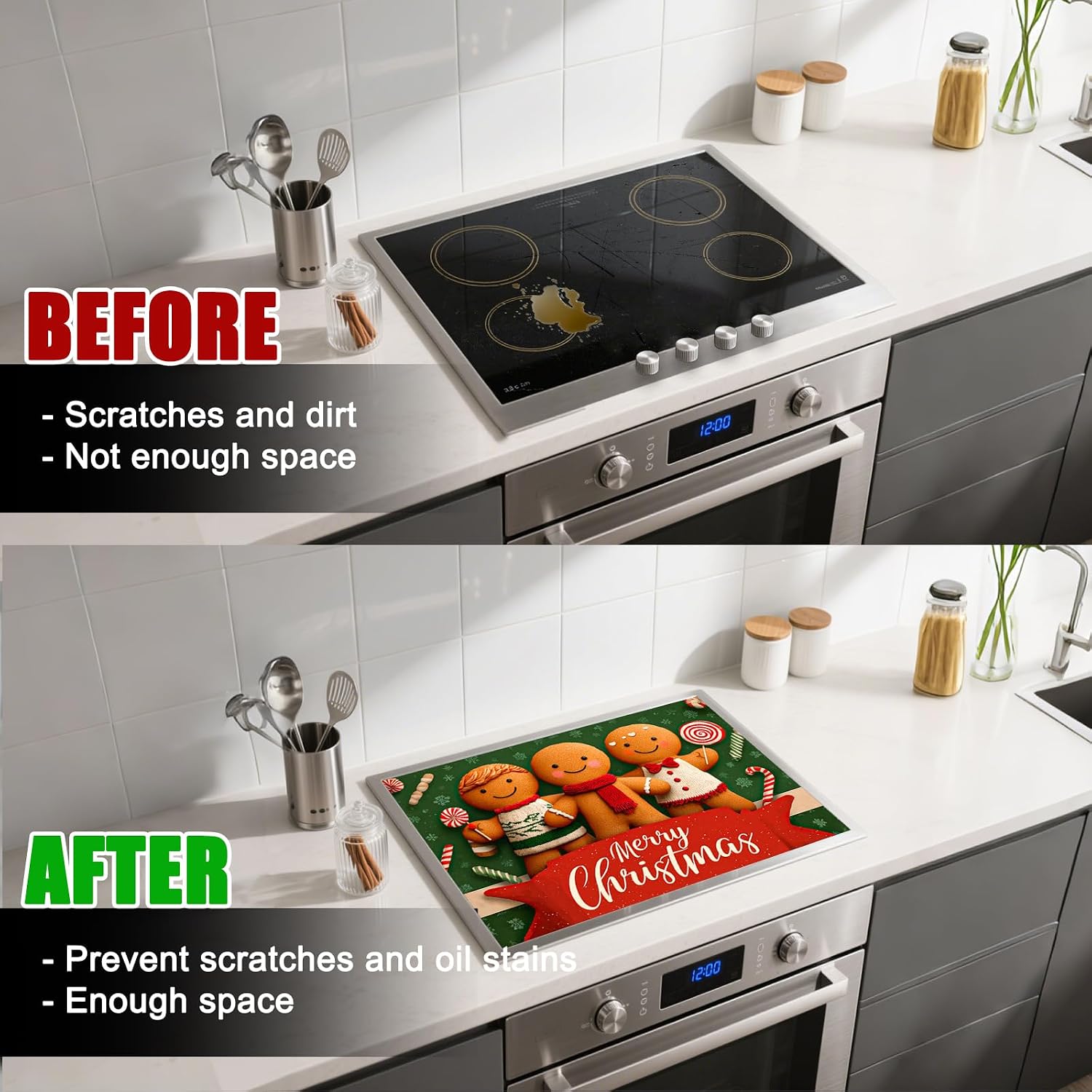 Nuxovilar Gingerbread Stove Cover Diatom Mud 28.35x20.47 In image 3