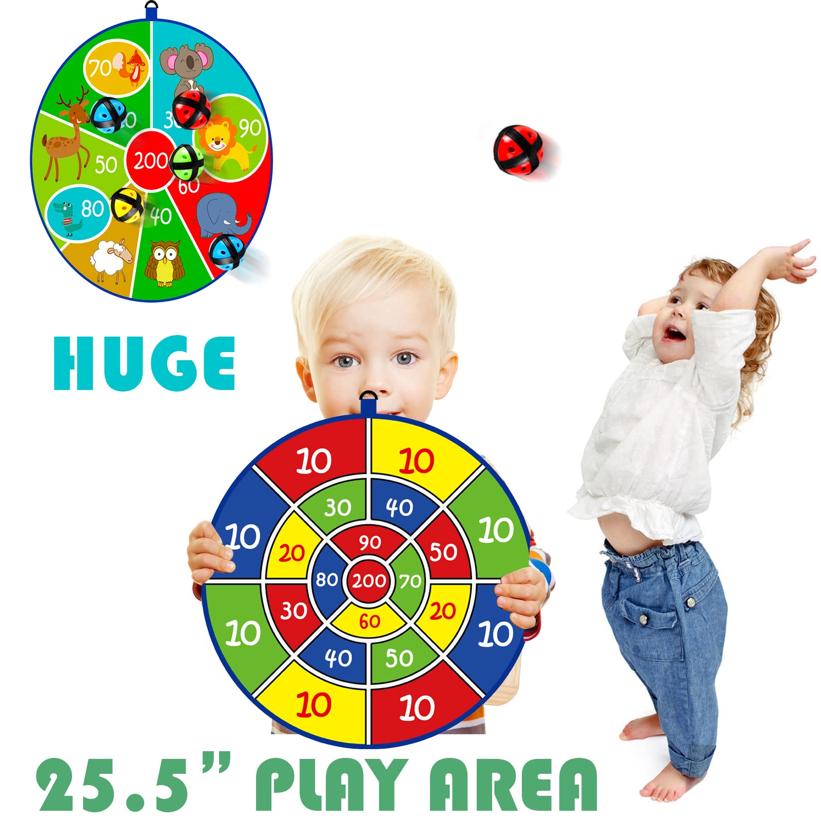 25.5 Inches freccette bifacciali per bambini,regalo ragazzo ragazza,giochi per interni ed esterni e bomboniere per feste di compleanno,adatto per ragazzi e ragazze di 3 4 5 6 7 8 9 10 11 12 anni(65cm)