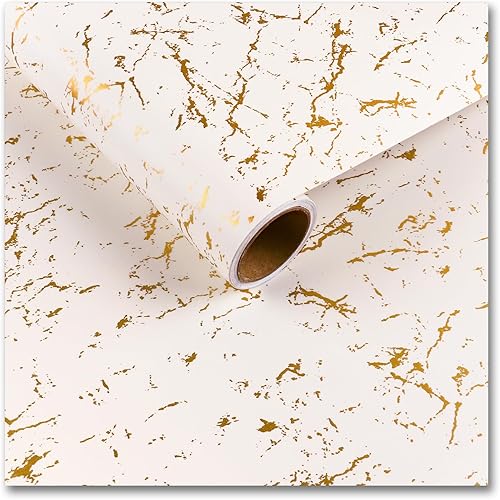 CRE8TIVE Papel de contacto de mármol beige dorado mate, papel tapiz de mármol mate, encimeras de despegar y pegar, papel de contacto autoadhesivo