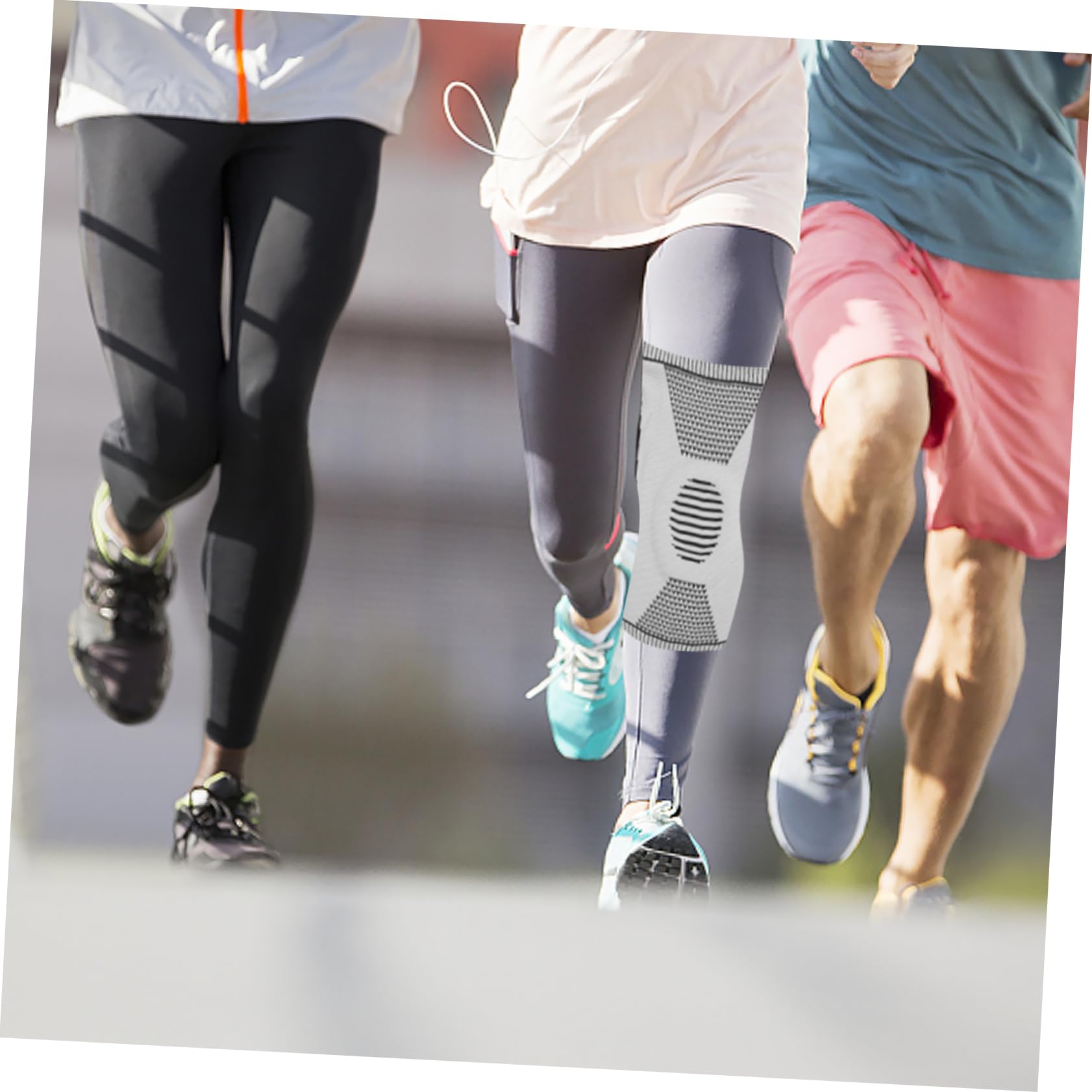 BESTYASH 1Pc Breathable Elastic Knee Pad Ergonomic Sports Knee Brace for Basketball Running Cycling Comfortable Fit Non Slip Design for Men Women for Outdoor