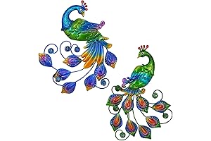 Tuokiuhn Peacock Wall Art - Set of 2