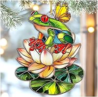 Vista 12 de Adorno Colgante Plano 2D de Vidrio Manchado Falso de Tortuga de Acrílico, Adorno de Tortuga Marina, Adornos de Tortuga para Árbol de Navidad, Regalo