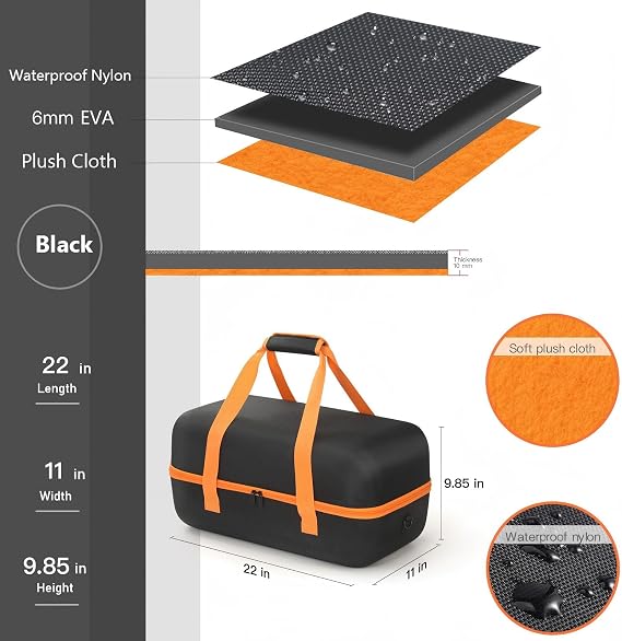 Hard Travel Case for JBL Partybox On The Go 2 Outdoor Party Speaker, Waterproof Nylon EVA Carrying Case Storage Bag Compatible with JBL Partybox On The Go Portable Speaker
