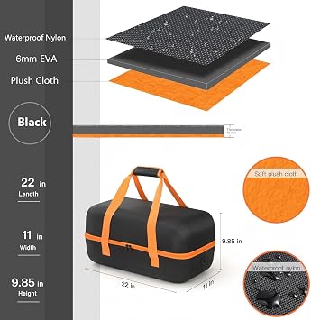 Hard Travel Case for JBL Partybox On The Go 2 Outdoor Party Speaker, Waterproof Nylon EVA Carrying Case Storage Bag Compatible with JBL Partybox On The Go Portable Speaker