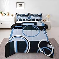 Vista 17 de Moderno juego de ropa de cama de color morado, negro y gris, edredón de círculos geométricos con espirales, edredón acolchado a rayas abstractas a