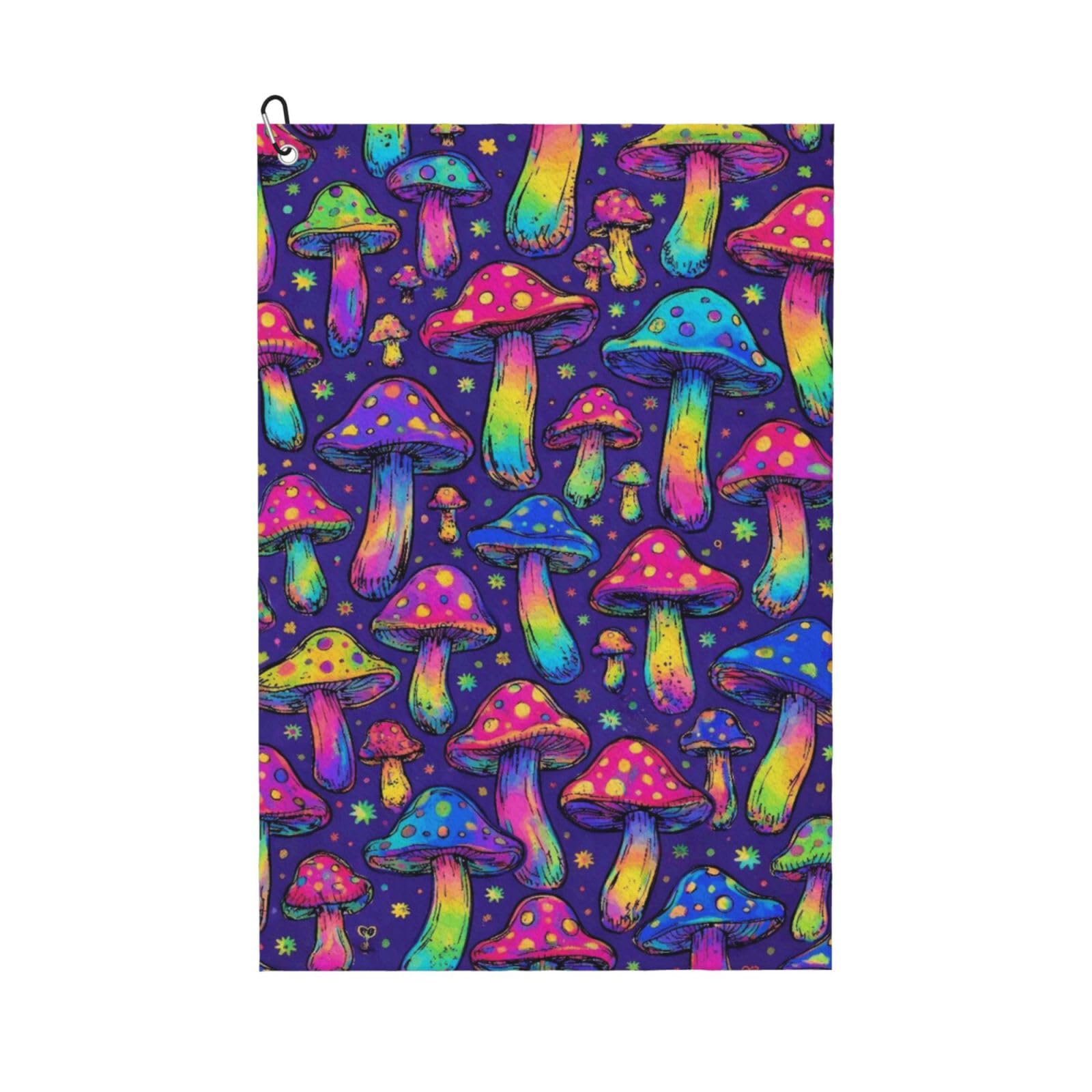 BSDFGSDD Trippy Colorful Mushrooms Magic Art Golf Towel 24 x 16 inches