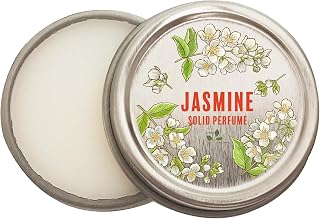 Jasmine Solid Perfume Balm – Natural Travel Size Perfume in 1/2 oz Tin – Handmade in Georgia USA – Non-Greasy, Toxin-Free, Phthalate-Free – Gift Ready Box
