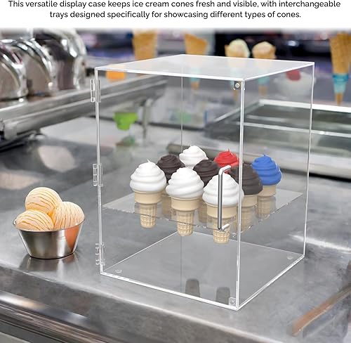 Miniatura 3 de Marketing Holders Armario cerrado para cono de helado para conos de azúcar o waffle, cierre magnético de 9 agujeros y mango plateado