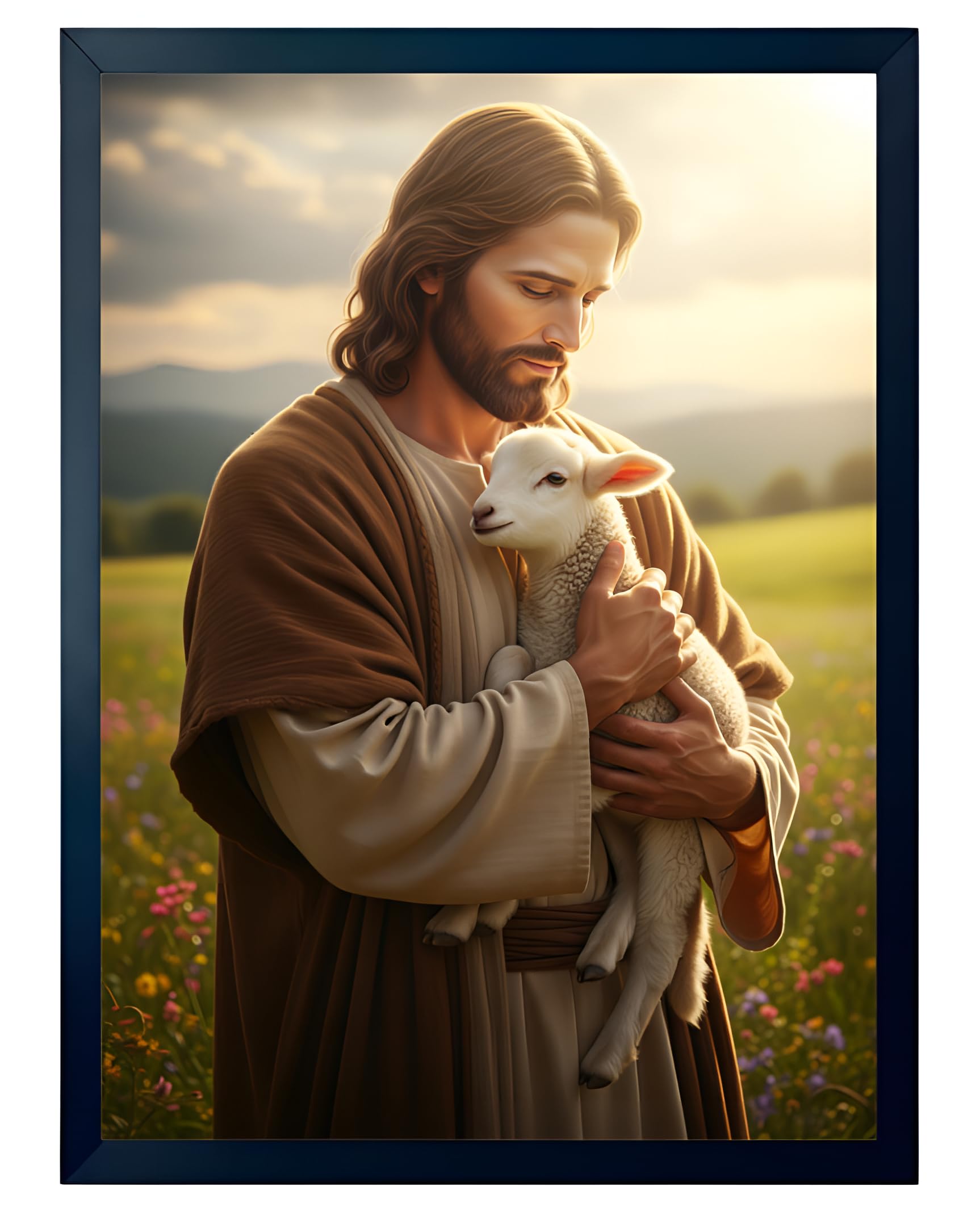 Jesus Christ Sacred Heart Photo Frame - Golden Black -17 Jesus Christ Sacred Heart Photo Frame - Golden Black -17
