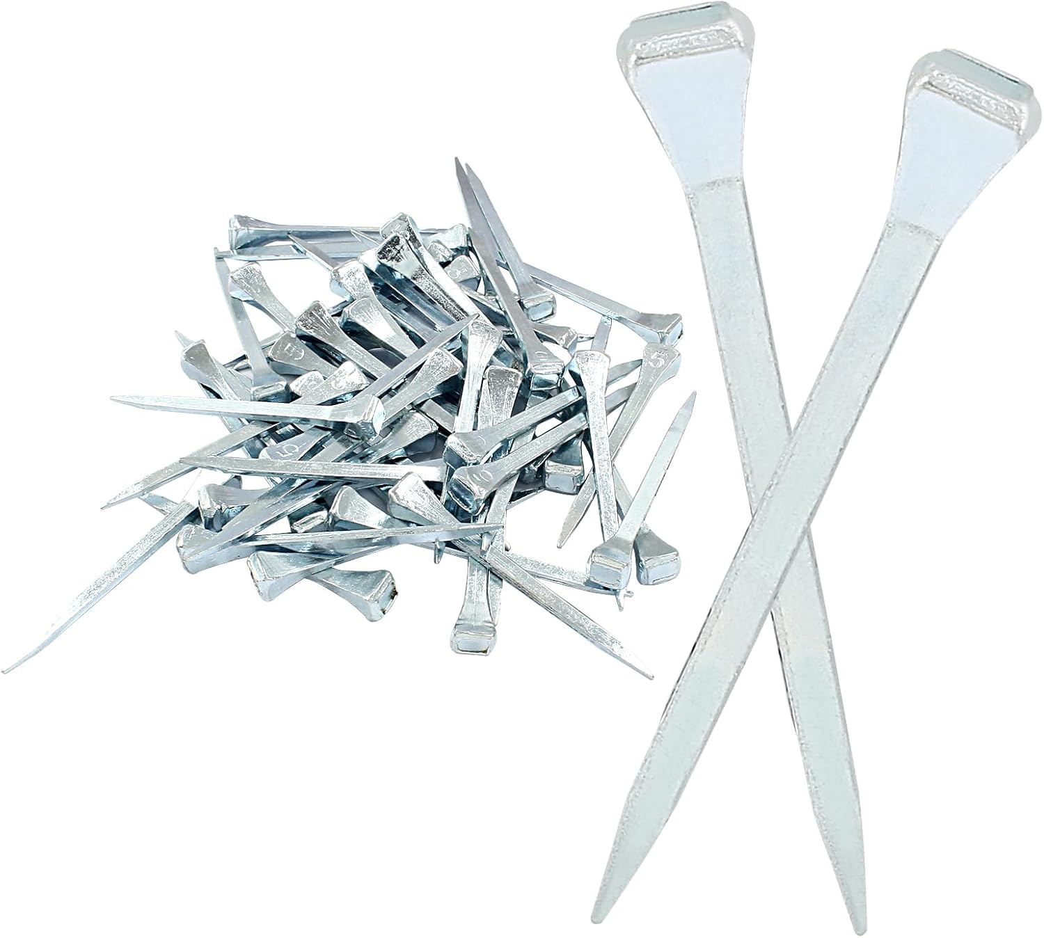 50 Pcs E6 Horseshoe Nails,54mm/2.12 inch Length Steel Horseshoe Nails Tools,Low-Carbon Steel Horse Hoof Nails for Horse Training Equestrian Sports