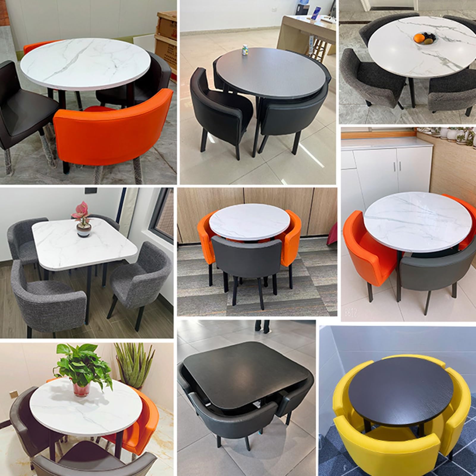 Tavolo da conferenza Rotondo, Tavolo da reception per ufficio, tavolini per sale conferenze Tavoli da ufficio semplici Mobili set tavolo e sedie, tavolino e set di 4 sedie, per ufficio combinato 80 cm